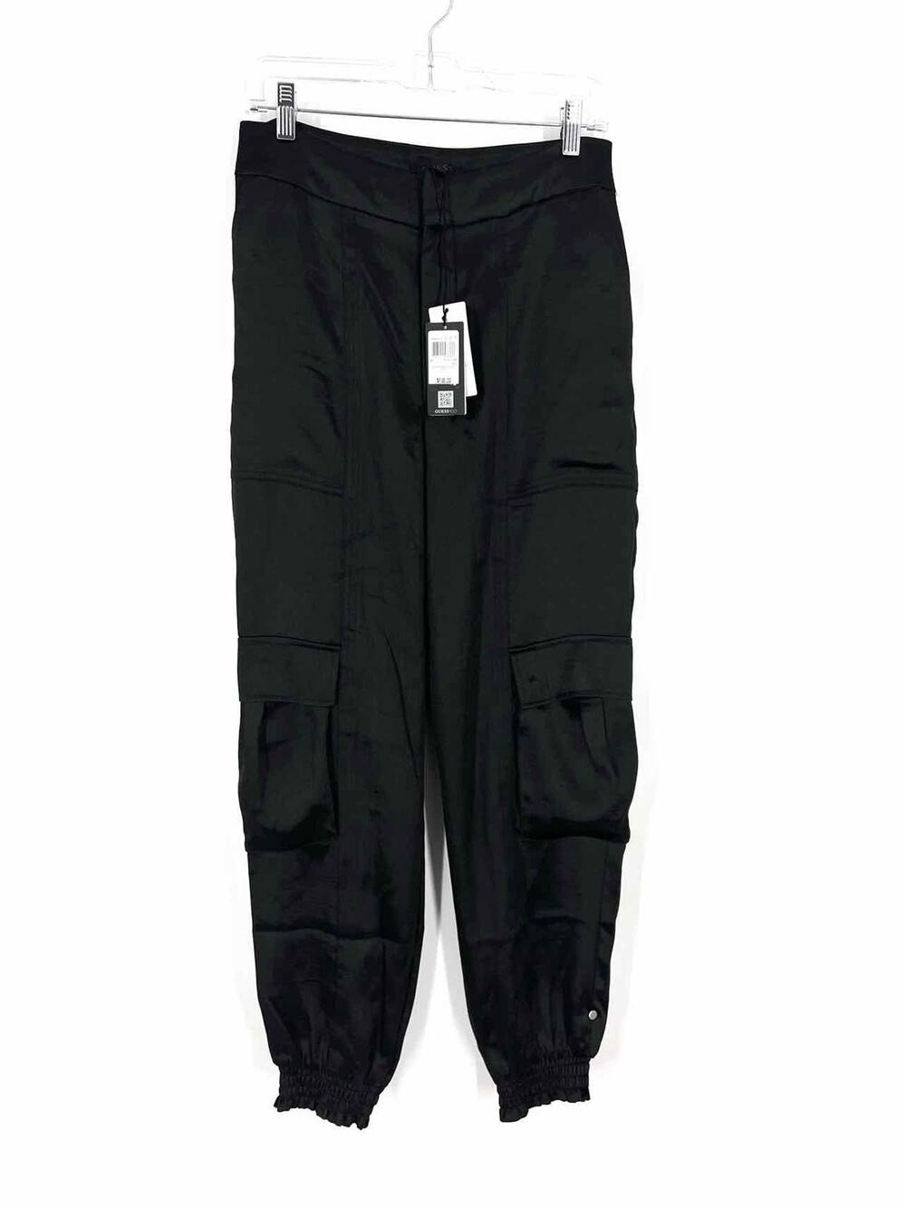 Guess Size M Black Cargo Satin NEW Designer Pants